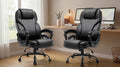 Meilocar Ergonomic Office Chair with High Back, Comfy Desk Chair, Adjustable Executive Office Chair for Home Office, Big and Tall Computer Chair Heavy Duty, Set of 2, Faux Leather Black