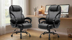 Meilocar Ergonomic Office Chair with High Back, Comfy Desk Chair, Adjustable Executive Office Chair for Home Office, Big and Tall Computer Chair Heavy Duty, Set of 2, Faux Leather Black