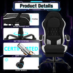 Meilocar Gaming Chair with Footrest, Ergonomic Fabric Desk Chair