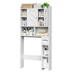 Meilocar Over the Toilet Storage Cabinet, Freestanding Storage Cabinet Over Toilet, Bathroom Storages Organizer Cabinets with Toilet Paper Holder Stand and Adjustable Shelf
