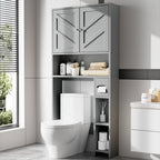 Meilocar Over Toilet Storage Cabinet with Toilet Paper Holder Stand, Freestanding Bathroom Storage Cabinet Over Toilet Organizer Space Saver W/Adjustable Shelf,