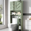 Meilocar 65.4" Over the Toilet Storage Cabinet, 29.1" Wide Bathroom Organizer with Toilet Paper Holder & Adjustable Shelf, Freestanding Space Saving Cabinet for Apartment, Laundry, Green