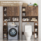 Meilocar Over the Toilet Storage Cabinet, Freestanding Storage Cabinet Over Toilet, Bathroom Storages Organizer Cabinets with Toilet Paper Holder Stand and Adjustable Shelf， Walnut