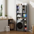 Meilocar Over the Toilet Storage Cabinet, Freestanding Storage Cabinet Over Toilet, Bathroom Storages Organizer Cabinets with Toilet Paper Holder Stand and Adjustable Shelf