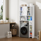Meilocar Over the Toilet Storage Cabinet, Freestanding Storage Cabinet Over Toilet, Bathroom Storages Organizer Cabinets with Toilet Paper Holder Stand and Adjustable Shelf