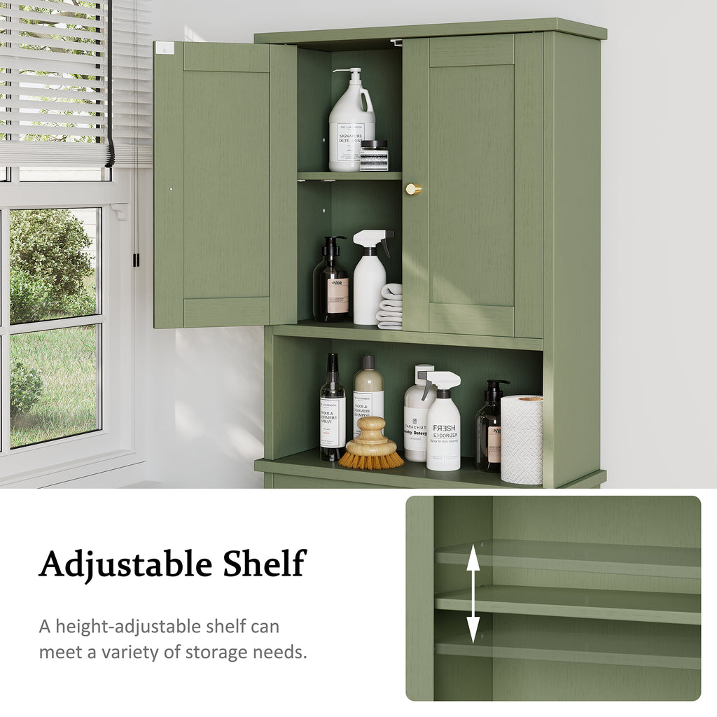 Meilocar Over the Toilet Storage Cabinet, Bathroom Storage Organizer Over Toilet, Space Saver W/Adjustable Shelf & Open Shelf