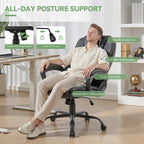 Meilocar Ergonomic Office Chair with High Back, Comfy Desk Chair, Adjustable Executive Office Chair for Home Office, Big and Tall Computer Chair Heavy Duty, Set of 2, Faux Leather Black
