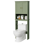 Meilocar Over the Toilet Storage Cabinet, Bathroom Storage Organizer Over Toilet, Space Saver W/Adjustable Shelf & Open Shelf