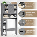 Meilocar Over the Toilet Storage Cabinet, Freestanding Storage Cabinet Over Toilet, Bathroom Storages Organizer Cabinets with Toilet Paper Holder Stand and Adjustable Shelf