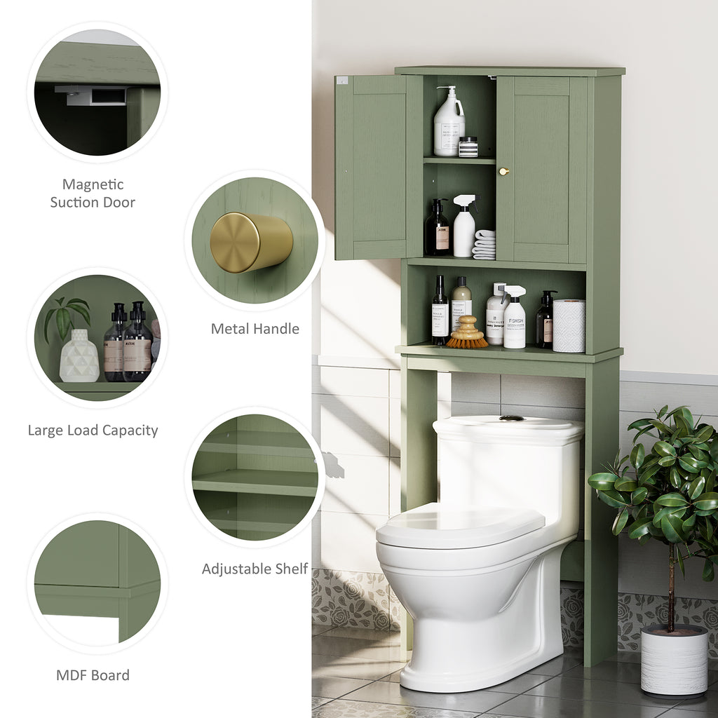Meilocar Over the Toilet Storage Cabinet, Bathroom Storage Organizer Over Toilet, Space Saver W/Adjustable Shelf & Open Shelf