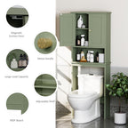 Meilocar Over the Toilet Storage Cabinet, Bathroom Storage Organizer Over Toilet, Space Saver W/Adjustable Shelf & Open Shelf