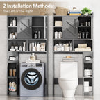 Meilocar Over the Toilet Storage Cabinet, Freestanding Storage Cabinet Over Toilet, Bathroom Storages Organizer Cabinets with Toilet Paper Holder Stand and Adjustable Shelf