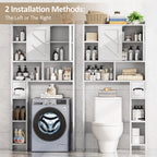 Meilocar Over the Toilet Storage Cabinet, Freestanding Storage Cabinet Over Toilet, Bathroom Storages Organizer Cabinets with Toilet Paper Holder Stand and Adjustable Shelf