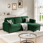 Meilocar Sectional Couch for Living Room, 79in Sectional Sofa with Ottoman, L Shaped Couch with Armrests Side Storage Pockage, 3-Seat Sofa Couches for Apartment, Black