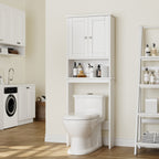Meilocar Over the Toilet Storage Cabinet, Bathroom Storage Organizer Over Toilet, Space Saver W/Adjustable Shelf & Open Shelf