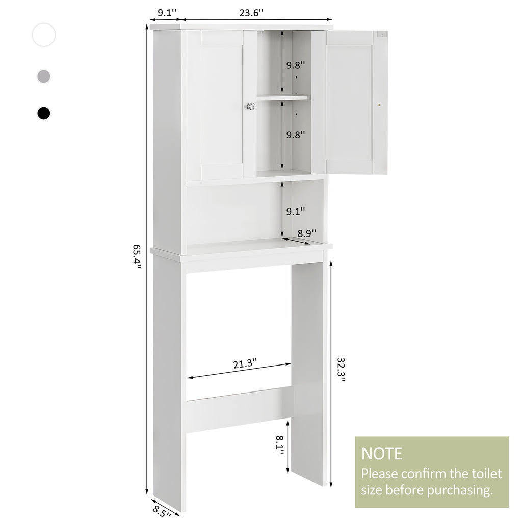 Meilocar Over the Toilet Storage Cabinet, Bathroom Storage Organizer Over Toilet, Space Saver W/Adjustable Shelf & Open Shelf