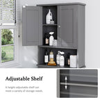 Meilocar Over the Toilet Storage Cabinet, Bathroom Storage Cabinet White Organizer Over Toilet, Bathroom Space Saver with Adjustable Shelf