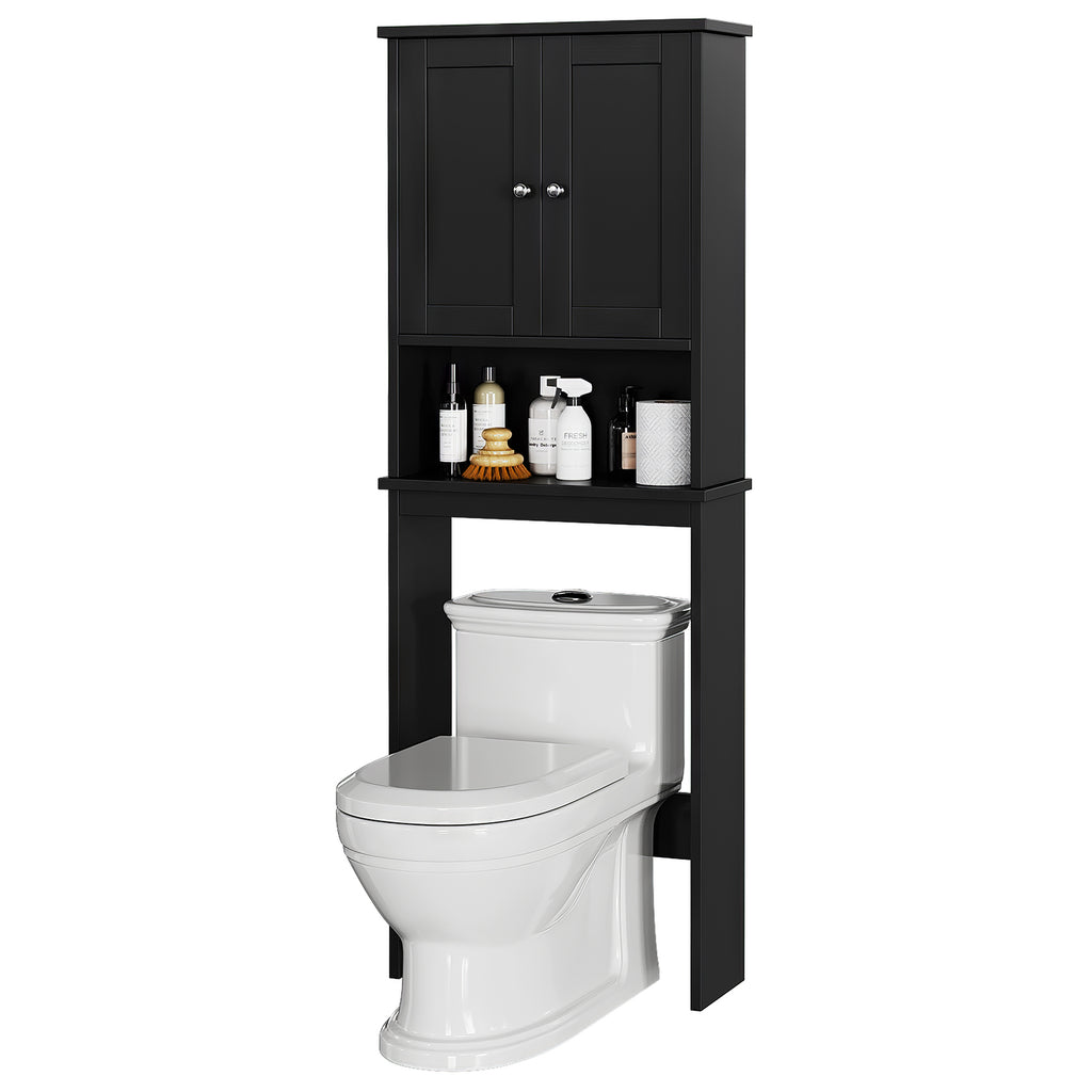Meilocar Over the Toilet Storage Cabinet, Bathroom Storage Cabinet White Organizer Over Toilet, Bathroom Space Saver with Adjustable Shelf