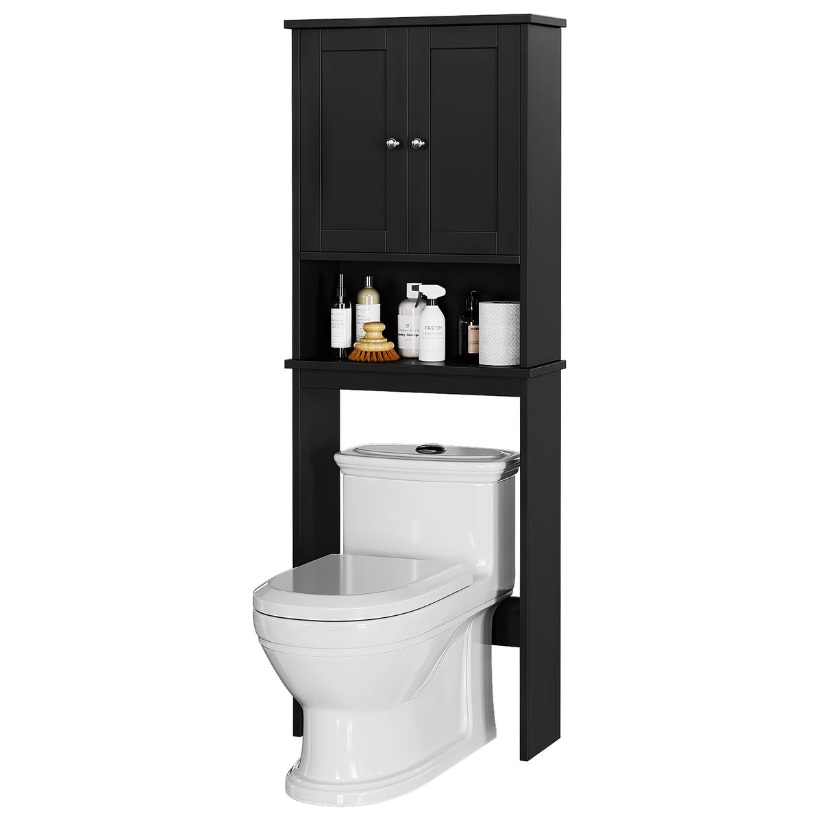 Meilocar Over the Toilet Storage Cabinet, Bathroom Storage Cabinet White Organizer Over Toilet, Bathroom Space Saver with Adjustable Shelf