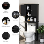Meilocar Over the Toilet Storage Cabinet, Bathroom Storage Cabinet White Organizer Over Toilet, Bathroom Space Saver with Adjustable Shelf