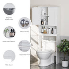 Meilocar Over the Toilet Storage Cabinet, Bathroom Storage Organizer Over Toilet, Space Saver W/Adjustable Shelf & Open Shelf