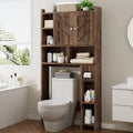 Meilocar Over the Toilet Storage Cabinet, Freestanding Storage Cabinet Over Toilet, Bathroom Storages Organizer Cabinets with Toilet Paper Holder Stand and Adjustable Shelf， Walnut