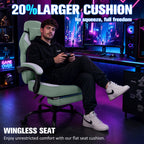 Meilocar Gaming Chair with Footrest Fabric Gaming Chair for Adults with Massage Lumbar Support, High Back Ergonomic Computer Chair, Pocket Spring Cushion, 150°Reclining & Linkage Armrests