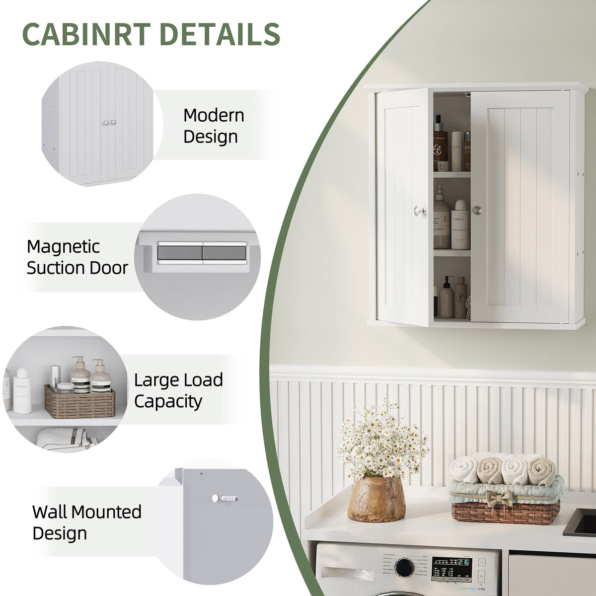 Meilocar Bathroom Wall Cabinet, Bathroom Cabinet Wall Mount, Over Toilet Space Saver Storage Cabinet, Wood Medicine Cabinets