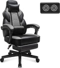 Meilocar Gaming Chair for Adult, Computer Chair with Footrest Video Game Chair Big and Tall Gaming Chair with Massage Lumbar Support, Adjustable Height and 360° Swivel Seat