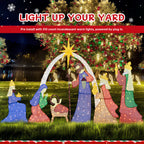 Meilocar 6 FT Christmas Outdoor Nativity Scene Set, 7pcs Weatherproof Holy Family Outdoor Decorations Nativity Set for Christmas Holiday Yard Home Decorations