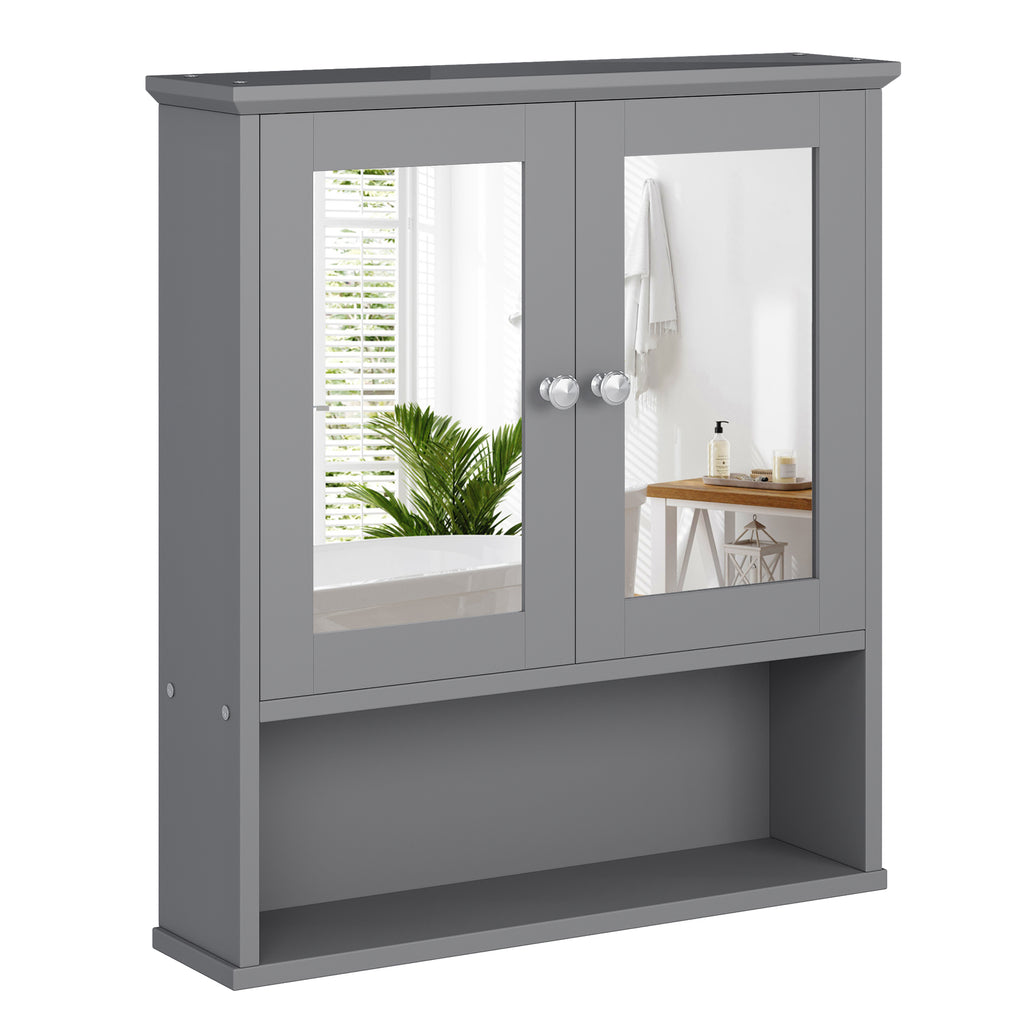 Meilocar Bathroom Wall Cabinet with Mirror, Bathroom Mirror Cabinet Wall Mounted, Over Toilet Medicine Cabinets with Adjustable Shelf, Large Capacity
