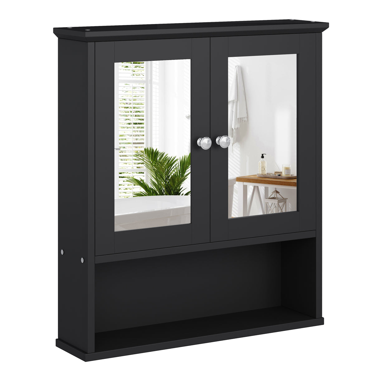Meilocar Bathroom Wall Cabinet with Mirror, Bathroom Mirror Cabinet Wall Mounted, Over Toilet Medicine Cabinets with Adjustable Shelf, Large Capacity