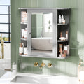 Meilocar Bathroom Medicine Cabinet with Mirror, Mirror Cabinet with 6 Open Shelves, Modern Bathroom Wall Cabinet Medicine Cabinet,