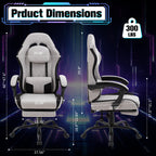 Meilocar Gaming Chair with Footrest, Ergonomic Fabric Desk Chair