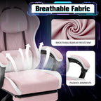 Meilocar Gaming Chair with Footrest, Ergonomic Fabric Desk Chair