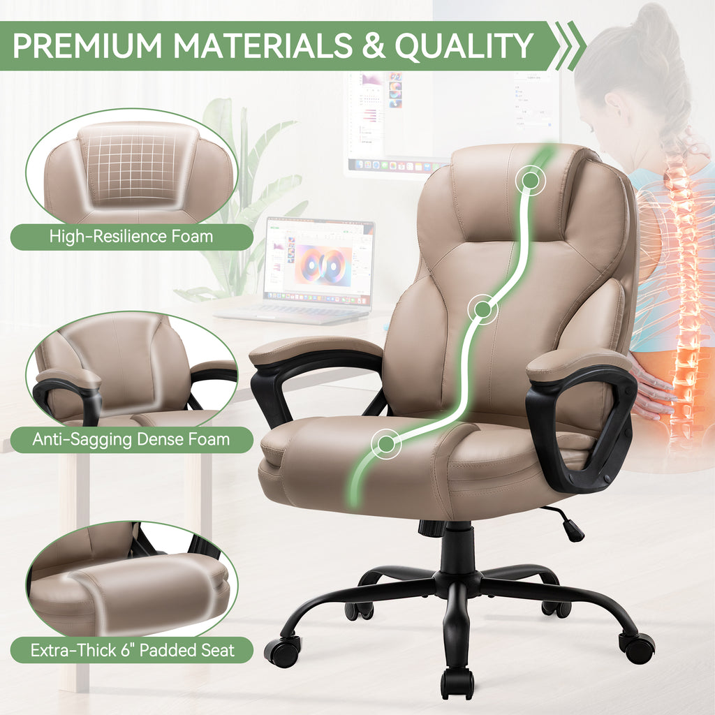 Meilocar Ergonomic Office Chair with High Back, Comfy Desk Chair, Adjustable Executive Office Chair for Home Office, Big and Tall Computer Chair Heavy Duty, 360° Swivel