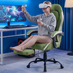 Meilocar Gaming Chair with Footrest, Ergonomic Fabric Desk Chair