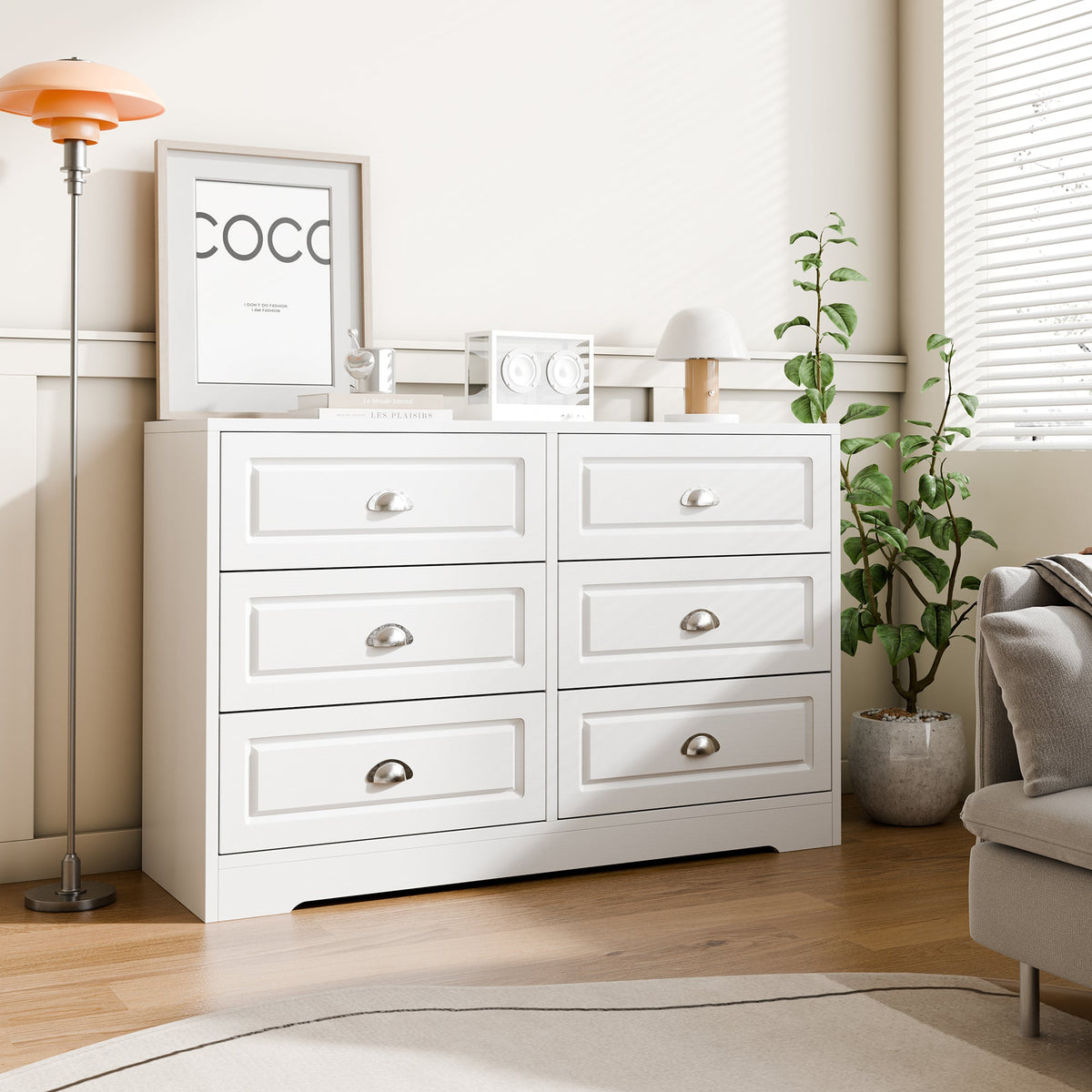 Walsunny 9 Drawer Double Dresser Black Wooden Wide Chest of Drawers with Metal Handles Storage Organizer Dresser Nursery Dresser for Living Room Hallway (7504222027952)