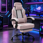 Meilocar Gaming Chair with Footrest Fabric Gaming Chair for Adults with Massage Lumbar Support, High Back Ergonomic Computer Chair, Pocket Spring Cushion, 150°Reclining & Linkage Armrests