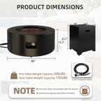Meilocar 2-Piece Propane Fire Pit Table Set, 30 Inch 50,000 BTU, Includes Propane Tank Storage Side Table, Removable Flat Lid, Lava Rocks, Weather-Resistant Design for Outdoor Patio Deck