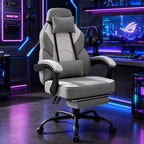 Meilocar Gaming Chair with Footrest Fabric Gaming Chair for Adults with Massage Lumbar Support, High Back Ergonomic Computer Chair, Pocket Spring Cushion, 150°Reclining & Linkage Armrests