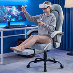 Meilocar Gaming Chair with Footrest, Ergonomic Fabric Desk Chair