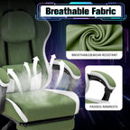 Meilocar Gaming Chair with Footrest, Ergonomic Fabric Desk Chair