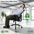 Meilocar Office Chair with Mesh High Back, Ergonomic Office Desk Chair with Adjustable Lumbar Support, Rolling Work Chairs with Wheels and 3D Headrest