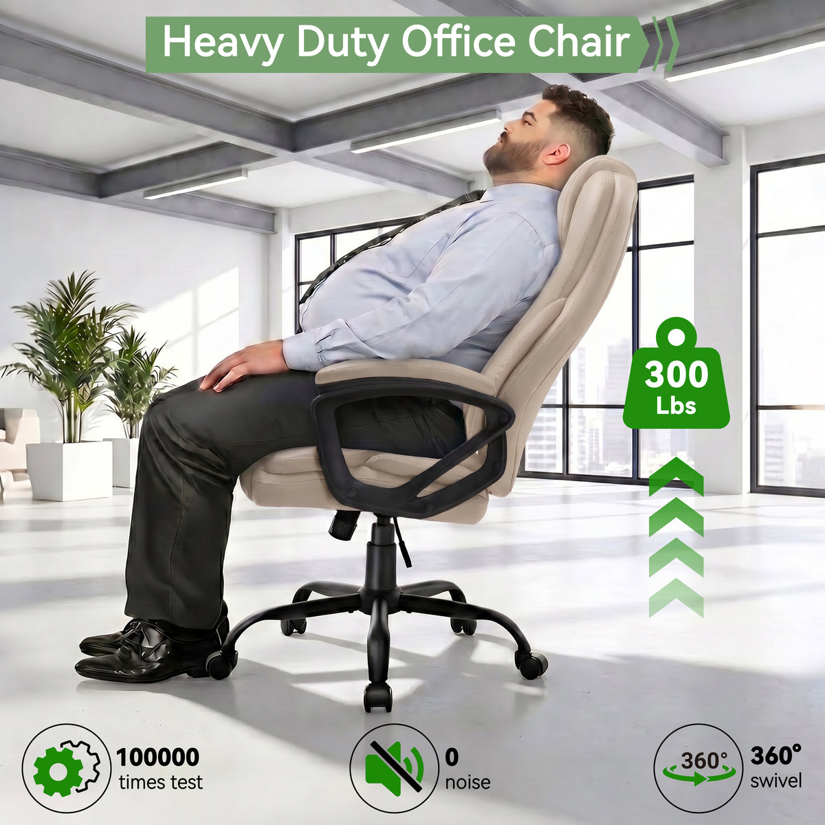Meilocar Ergonomic Office Chair with High Back, Comfy Desk Chair, Adjustable Executive Office Chair for Home Office, Big and Tall Computer Chair Heavy Duty, 360° Swivel