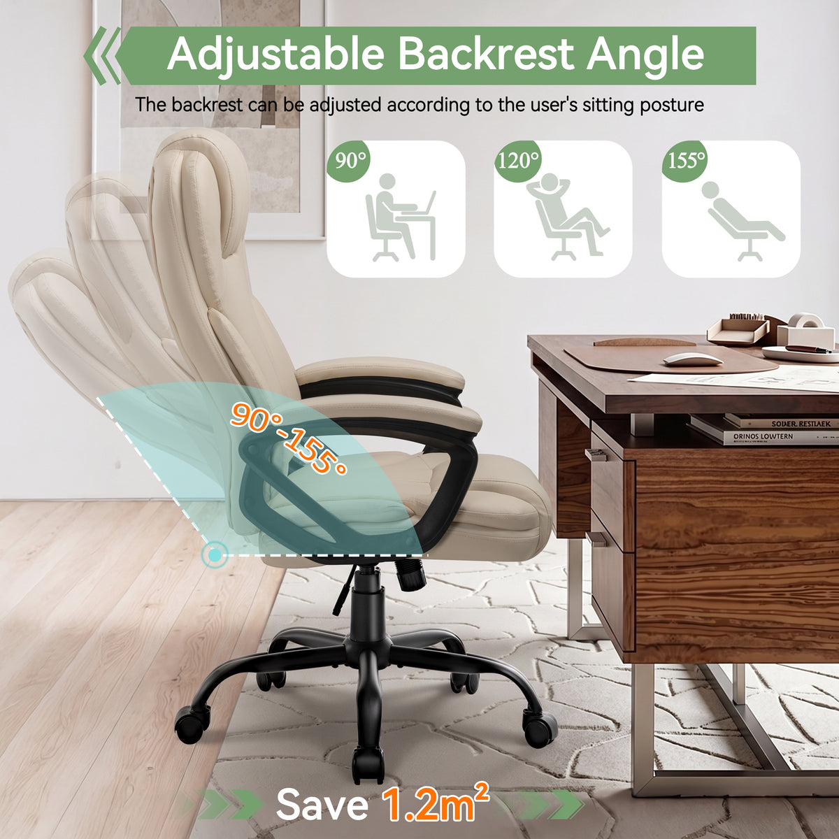 Meilocar Ergonomic Office Chair with High Back, Comfy Desk Chair, Adjustable Executive Office Chair for Home Office, Big and Tall Computer Chair Heavy Duty, 360° Swivel