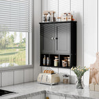 Meilocar Bathroom Wall Cabinet, Bathroom Cabinet Wall Mount with 2 Doors and 3 Open Shelves, Over the Toilet Wood Medicine Cabinets for Laundry Room
