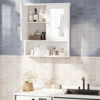 Meilocar Bathroom Wall Cabinet with Mirror, Bathroom Mirror Cabinet Wall Mounted, Over Toilet Medicine Cabinets with Adjustable Shelf, Large Capacity