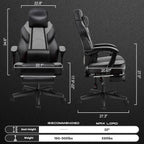 Meilocar Gaming Chair for Adult, Computer Chair with Footrest Video Game Chair Big and Tall Gaming Chair with Massage Lumbar Support, Adjustable Height and 360° Swivel Seat