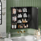 Meilocar Bathroom Medicine Cabinet with Mirror, Mirror Cabinet with 6 Open Shelves, Modern Bathroom Wall Cabinet Medicine Cabinet,